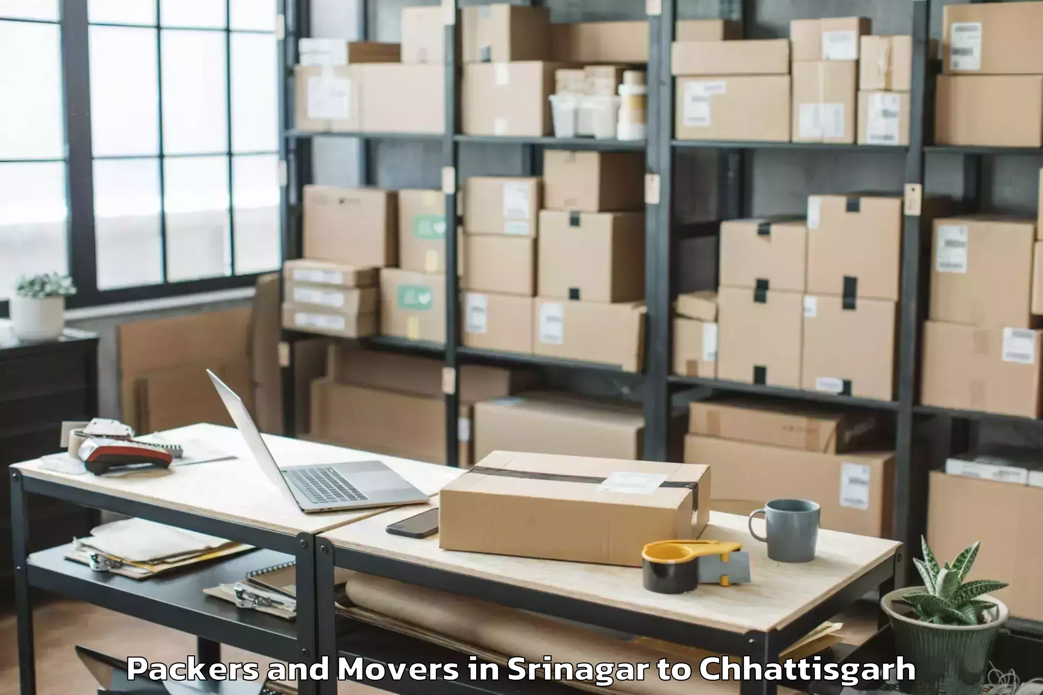 Professional Srinagar to Chhuikhadan Packers And Movers